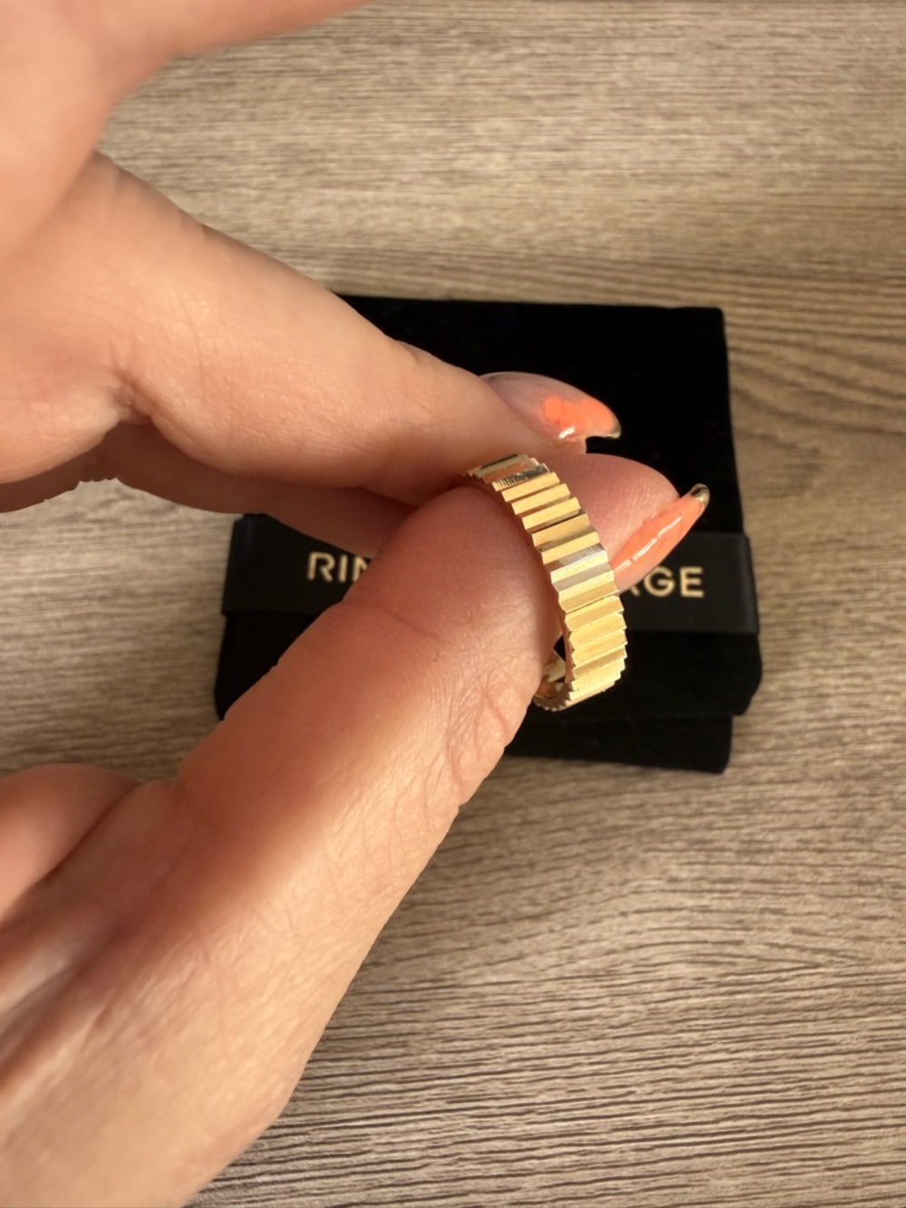 Ring Concierge Fluted Gold Stackable Ring classic 5mm size 8.5 - Picture 6 of 9